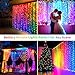 Curtain Lights Battery Operated 10x10Ft 300LED Waterproof Waterfall Light with 8 Modes Remote Dimmable Timer Memory Twinkle Fairy String Lights for Outdoor Indoor Gazebo Wedding Pergola Patio Bedroom