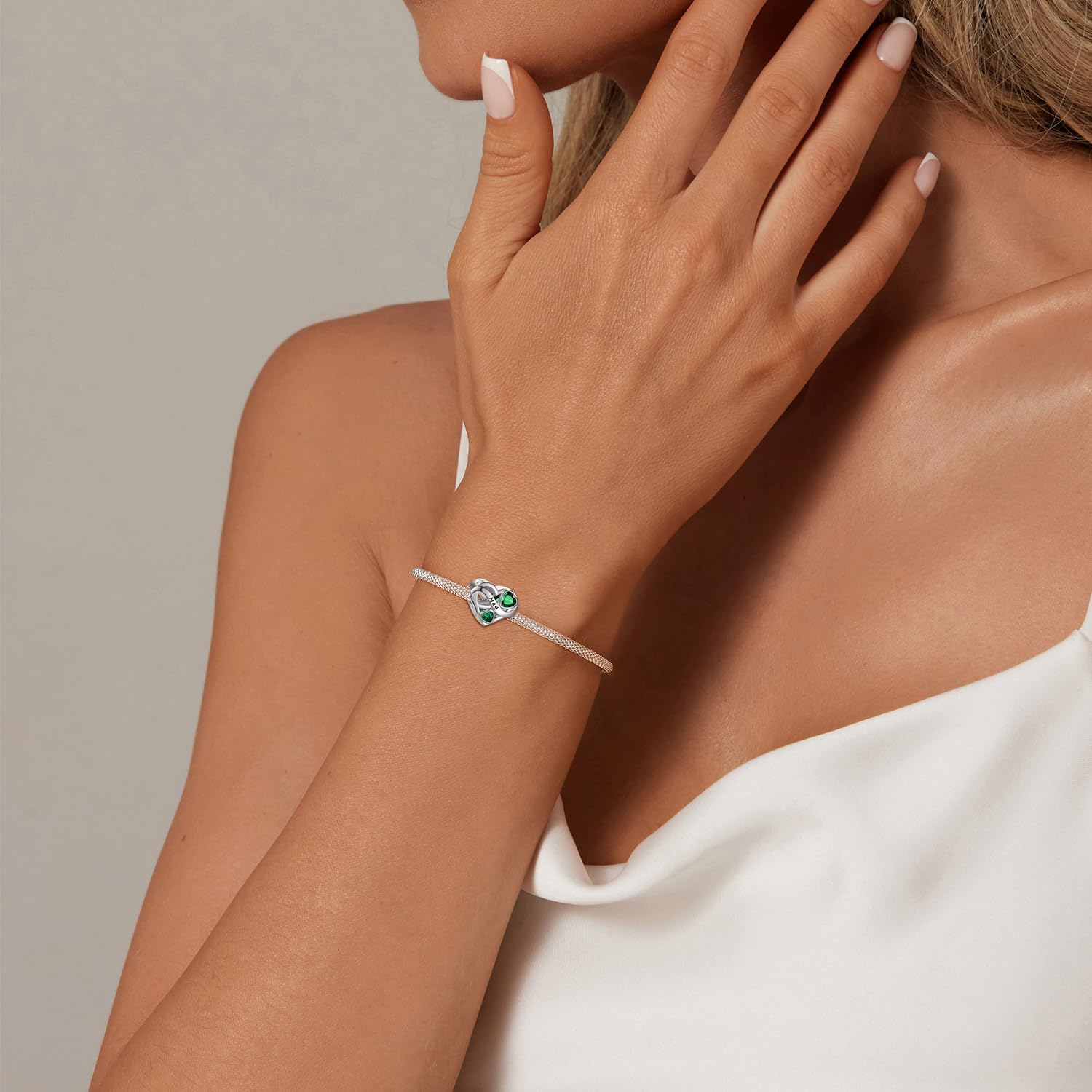 Birthstone Charm for Charm Bracelet, 925 Sterling Silver Infinity Love Heart Charm for Bracelet and Necklace, Birthday Mother's day Christmas Jewelry Gifts for Women - Image 6