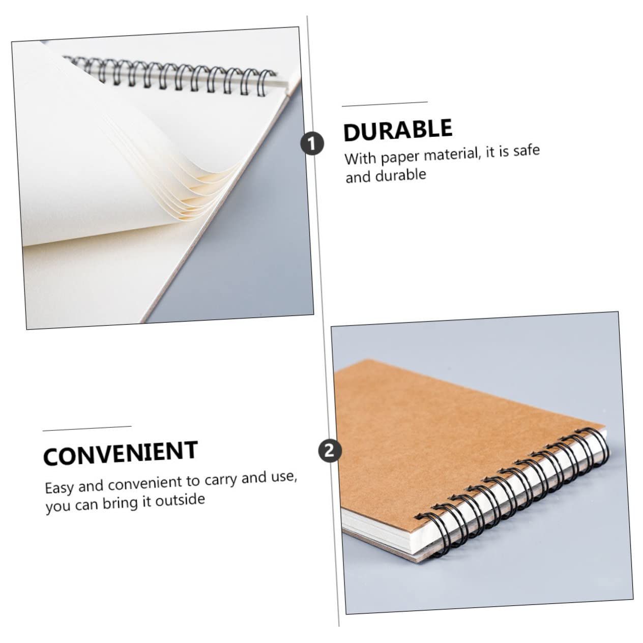 Skizzenbuch Braun aus Papier 2 Stück für Zeichnen, A4