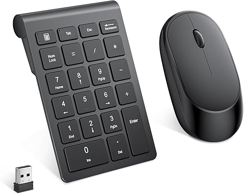 Miniatura 11 de Lekvey Teclado numérico Bluetooth para portátil, teclado numérico inalámbrico, teclado numérico de 28 teclas, teclado numérico de 28 teclas, teclado