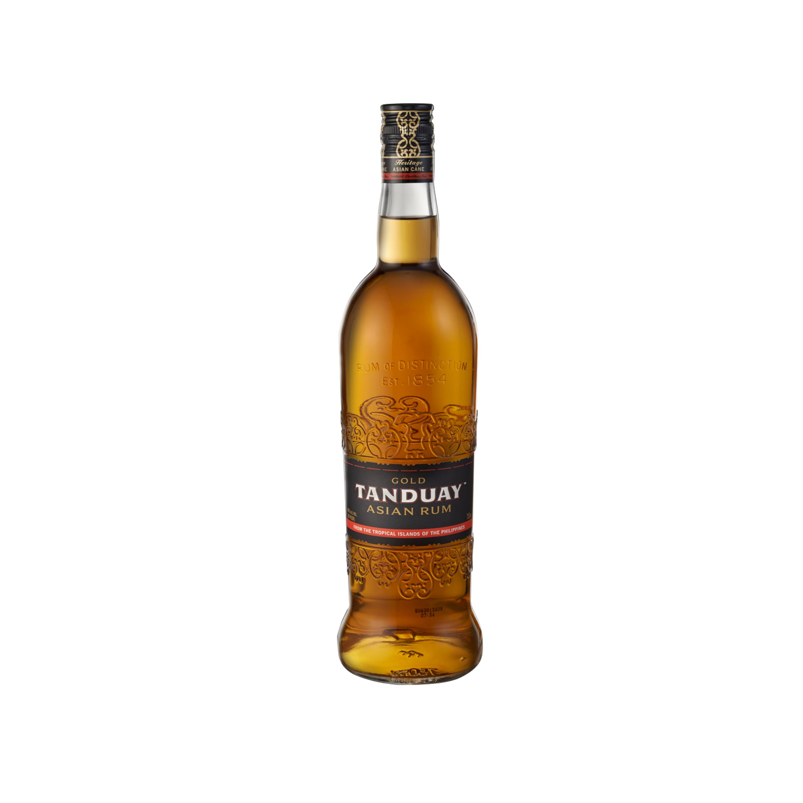 TANDUAY Asian Rum Gold – Philippinischer Rum mit süß-holziger Note – 7 Jahre gereift – 40 Volumenprozent – 1 x 700 ml