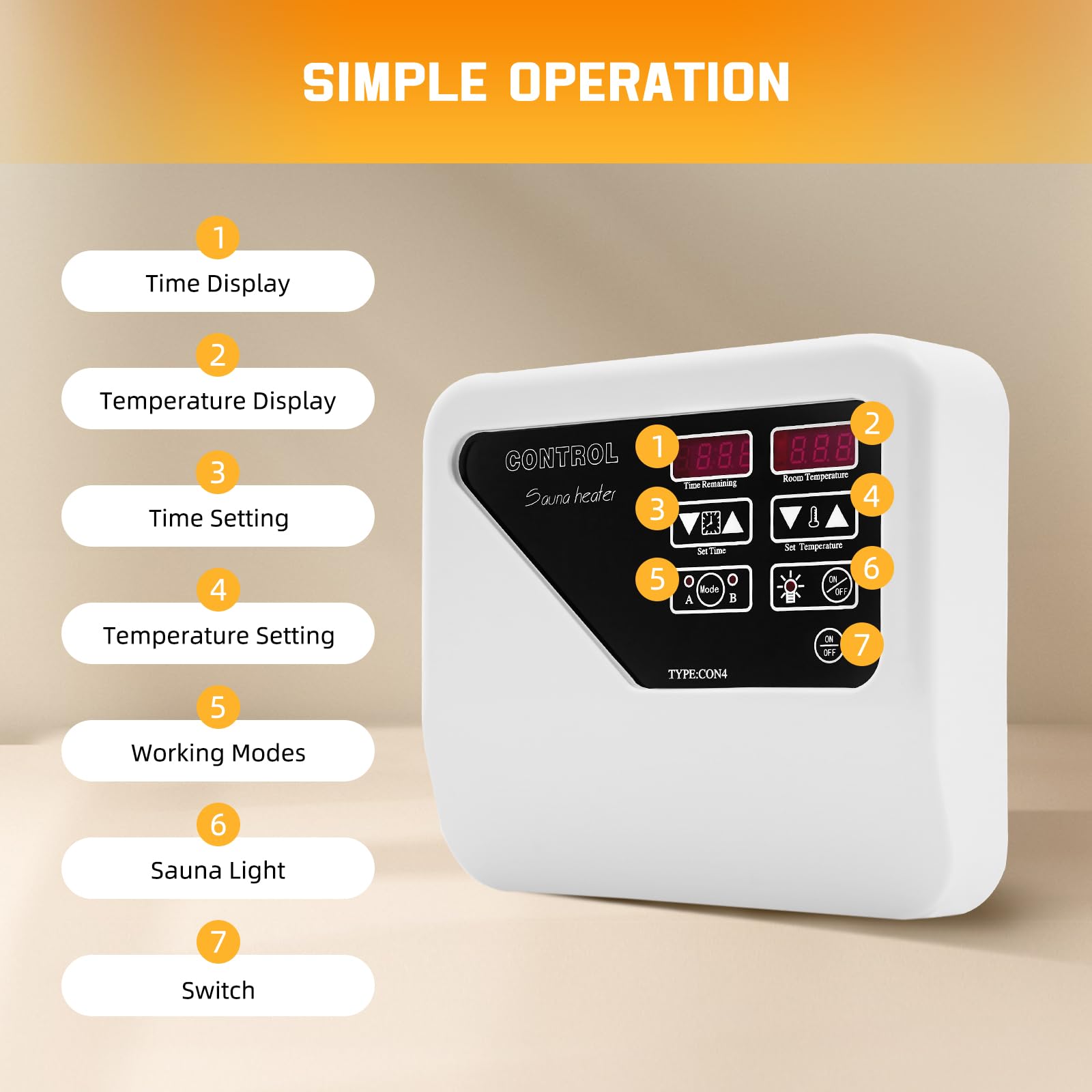 Termostato digital, 380V-415V, con cable de sensor de temperatura, para saunas privadas, spas