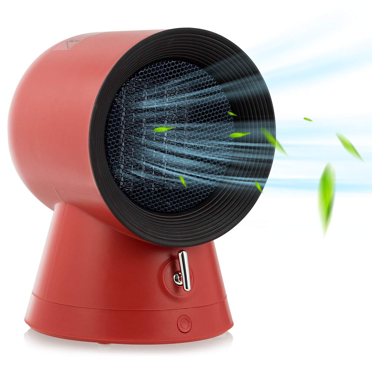 GOFLAME Electric Mini Space Heater Cooling Fan 2-In-1 Space Heater With Adjustable Thermostat 1500W Air Heater w Tip-Over