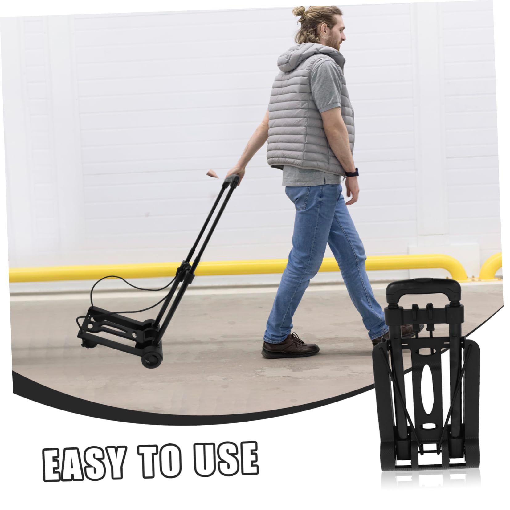 Cabilock Carrello Pieghevole con Ruote Portatile per Spesa Carrello Pieghevole Compatto per Bagagli Robusto per Zaino Leggero per Festival