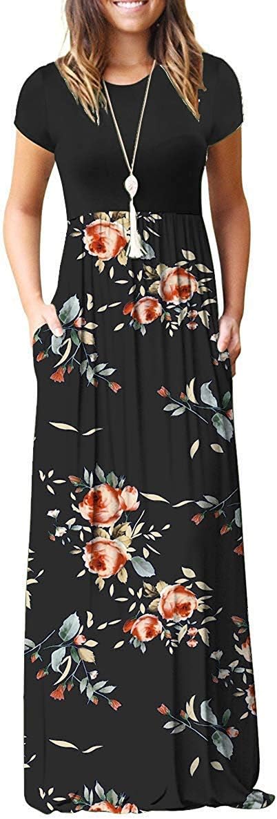 AUSELILYWomen's Short Sleeve Pocket Dress