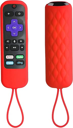 Vista 6 de Funda de silicona brillante compatible con Roku Steaming Stick/Voice/Express/Premiere Remote – Funda compatible con TCL Roku Smart TV Control Remoto
