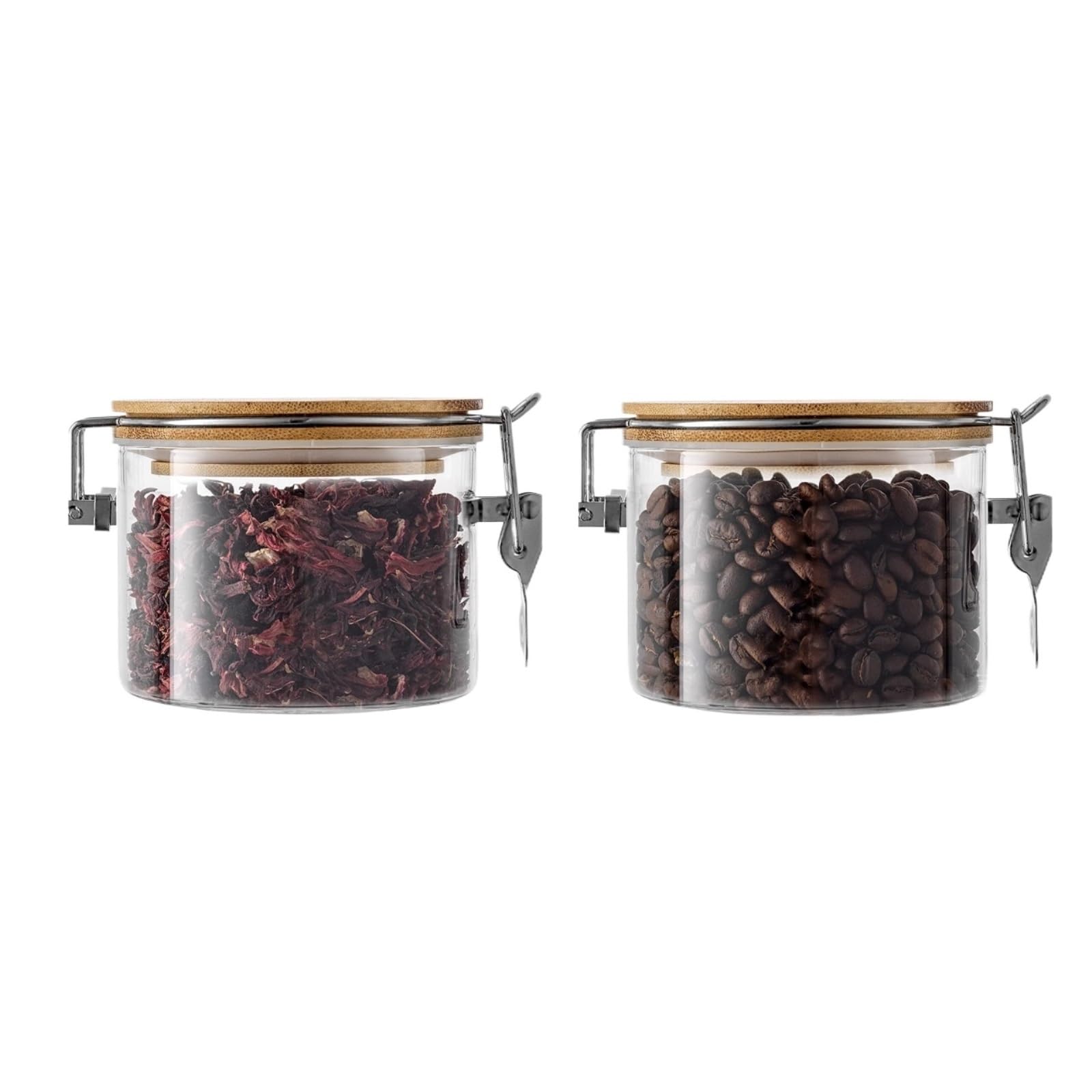 AMULONG Sweet Jars Apothecary 2 Pcs Glass Jars With Lids Clamp For Storage Lentils Dry Food Jars for Crafting(650ml)