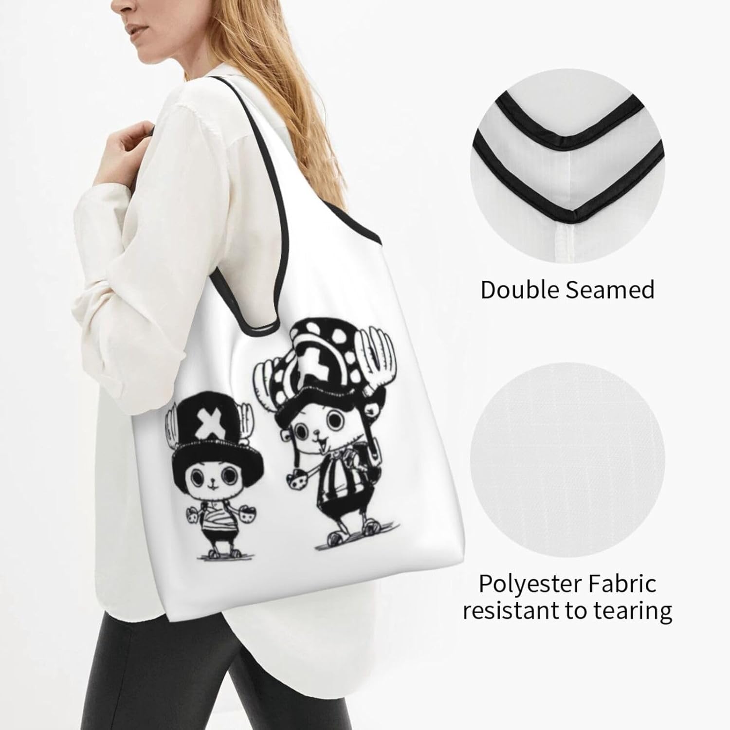 Mineye] スヌーピー エコバッグ ショッピングバッグ 大容量 ポーチ付き 折りたたみ コンパクト収納 おしゃれ ギフト ショ エコバッグ  折りたたみ コンパクト 通販 軽量 大 レジ袋 型 おしゃれ かわいい キャラクター スヌーピー コンビニ シンプル フック付き サブバッグ ... [Mineye] ワンピース エコバッグ ショッピングバッグ 大容量 ポーチ付き 折りたたみ コンパクト収納 おしゃれ ギフト ショ