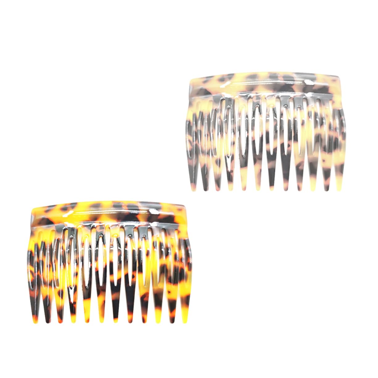 Lot de 2 Peignes Latéraux en Acétate 12 Dents Accessoires pour Cheveux Fixation Solide Coiffure pour Toutes Occasions