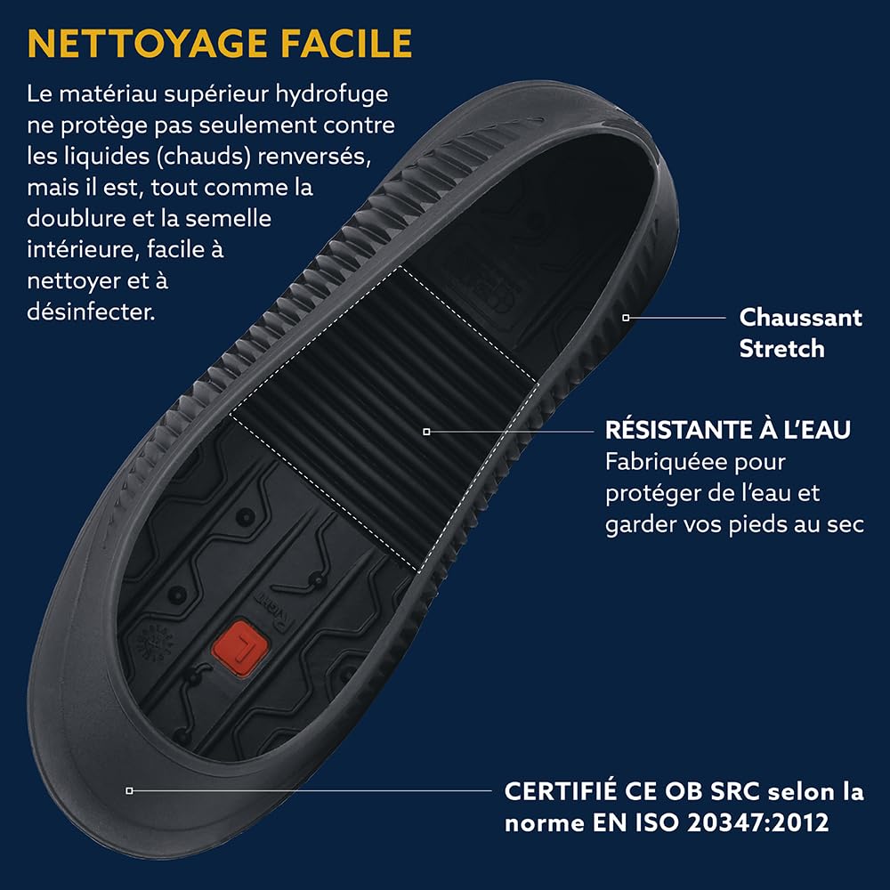 Shoes for Crews Couvre-Chaussures – Semelle antidérapante, Housse de Protection en Caoutchouc imperméable pour Travail, SB Sécurité, Cuisine, Bistro, Commerce de détail – Crewguard Stretch
