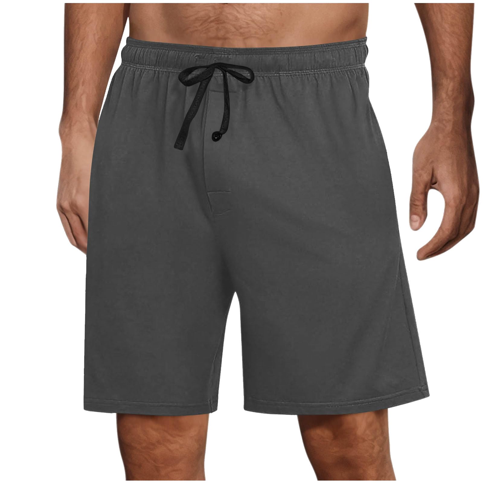 Shorts Herren Sommer Kurze Hosen Einfarbig Casual Outdoorshorts Chino Shorts Herrenshorts mit Kordelzug Kurz Schlafhose Elastische Taille Freizeitshorts Männer Sommershorts Dunkelgrau M