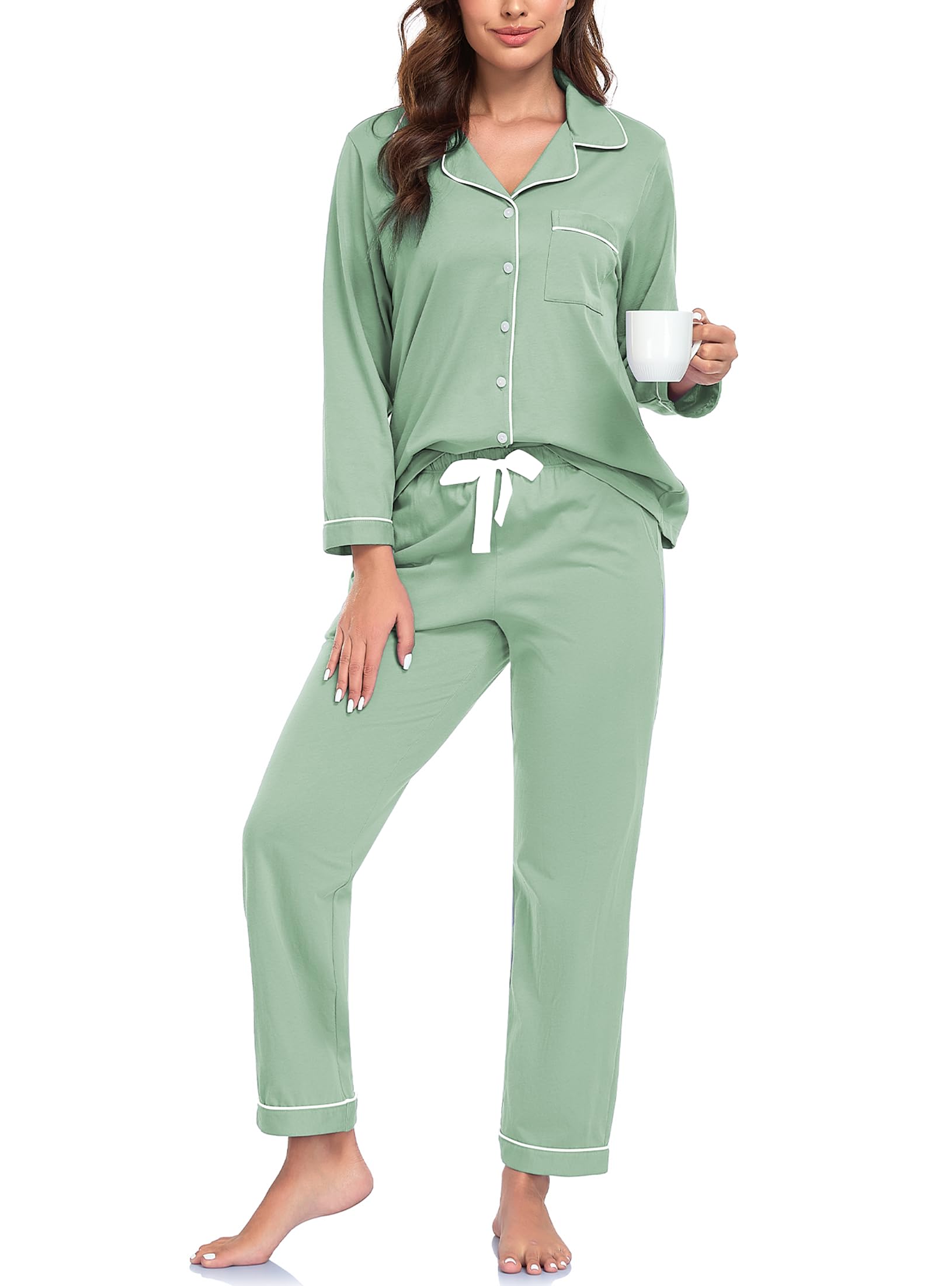 COLORFULLEAF 100% Cotton Pajama Set