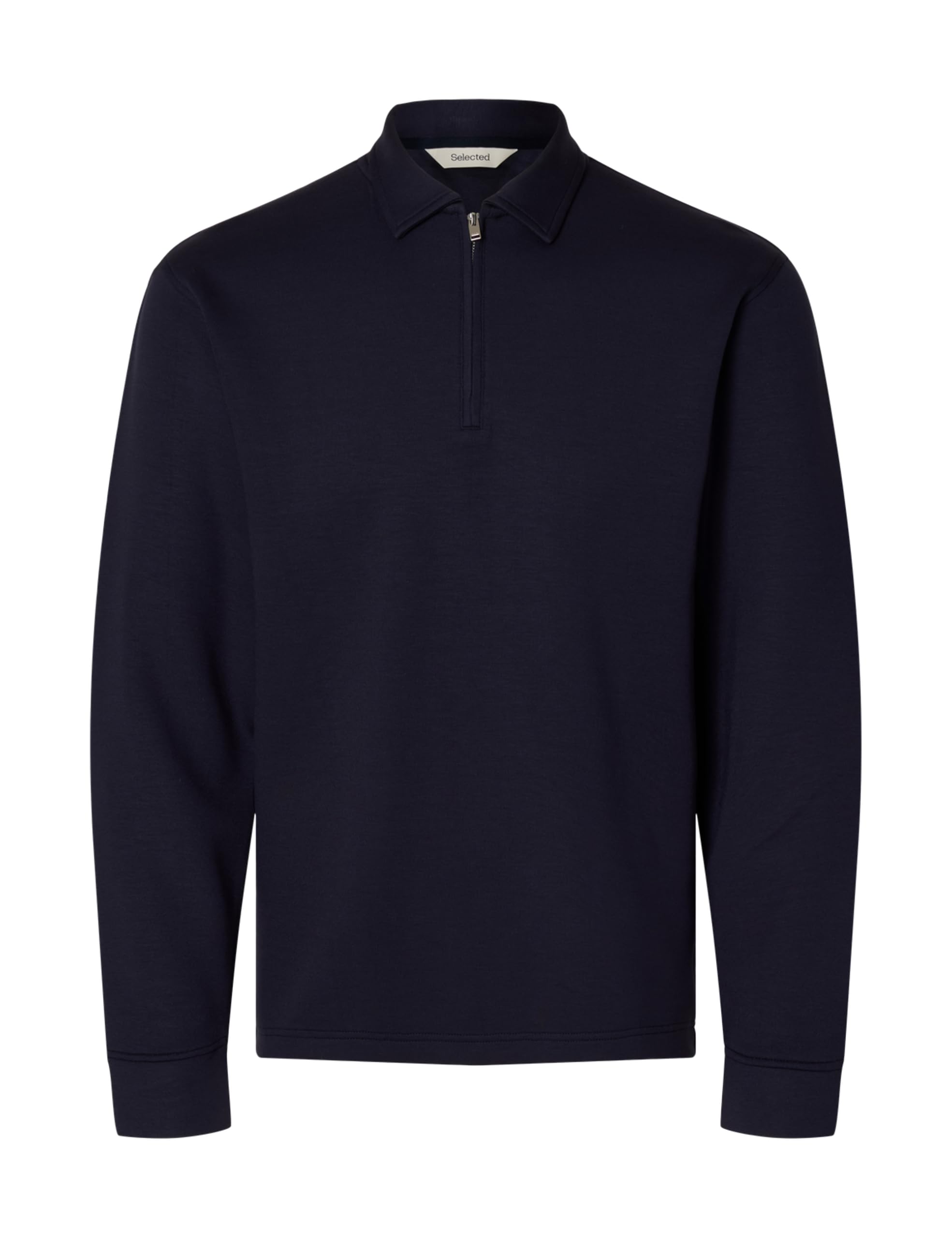 SELECTED MEN Slhemanuel Soft Polo Zip Sweat Noos, Sky Captain, XL