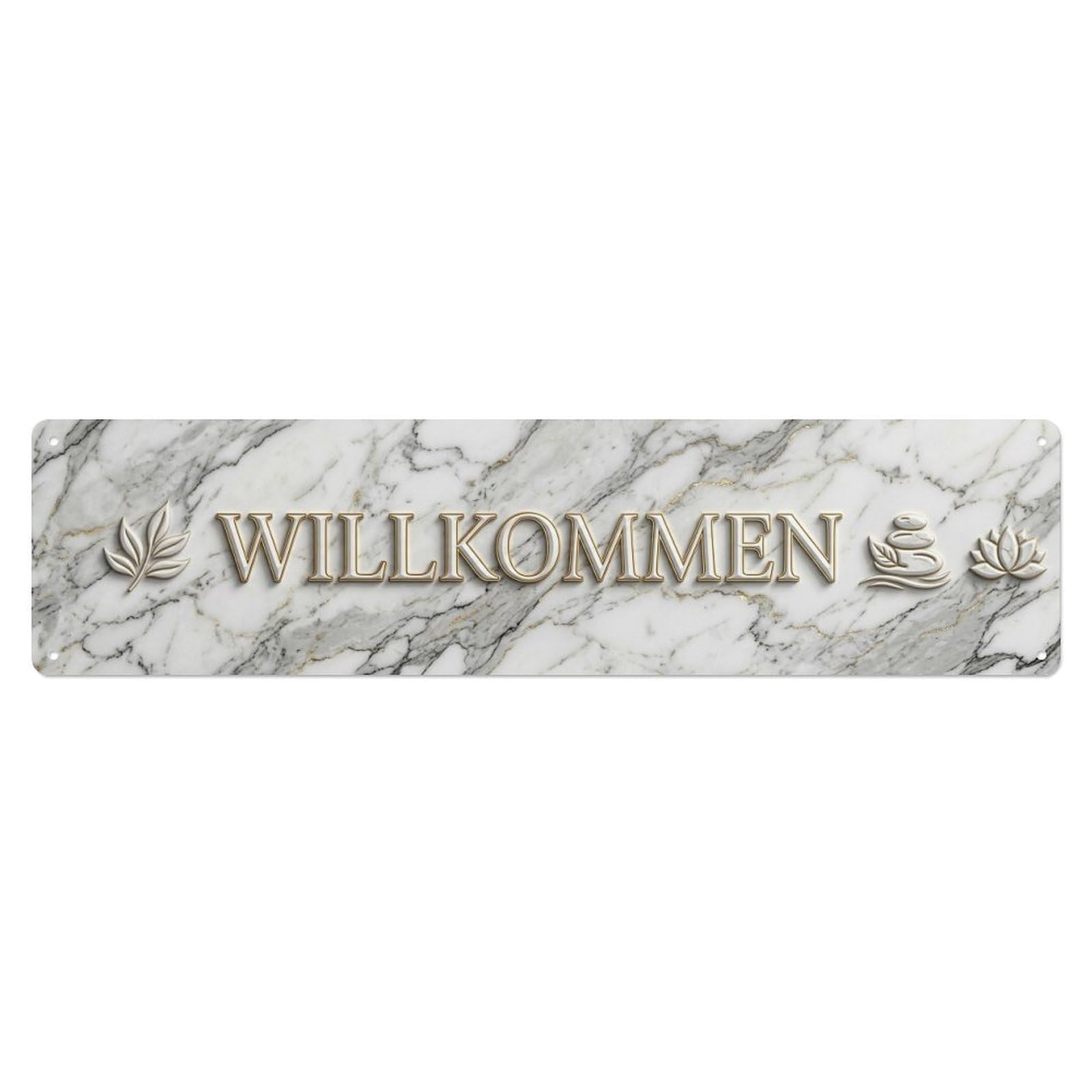 Marble Veined Luxury Spa Welcome Metal Tin Sign
