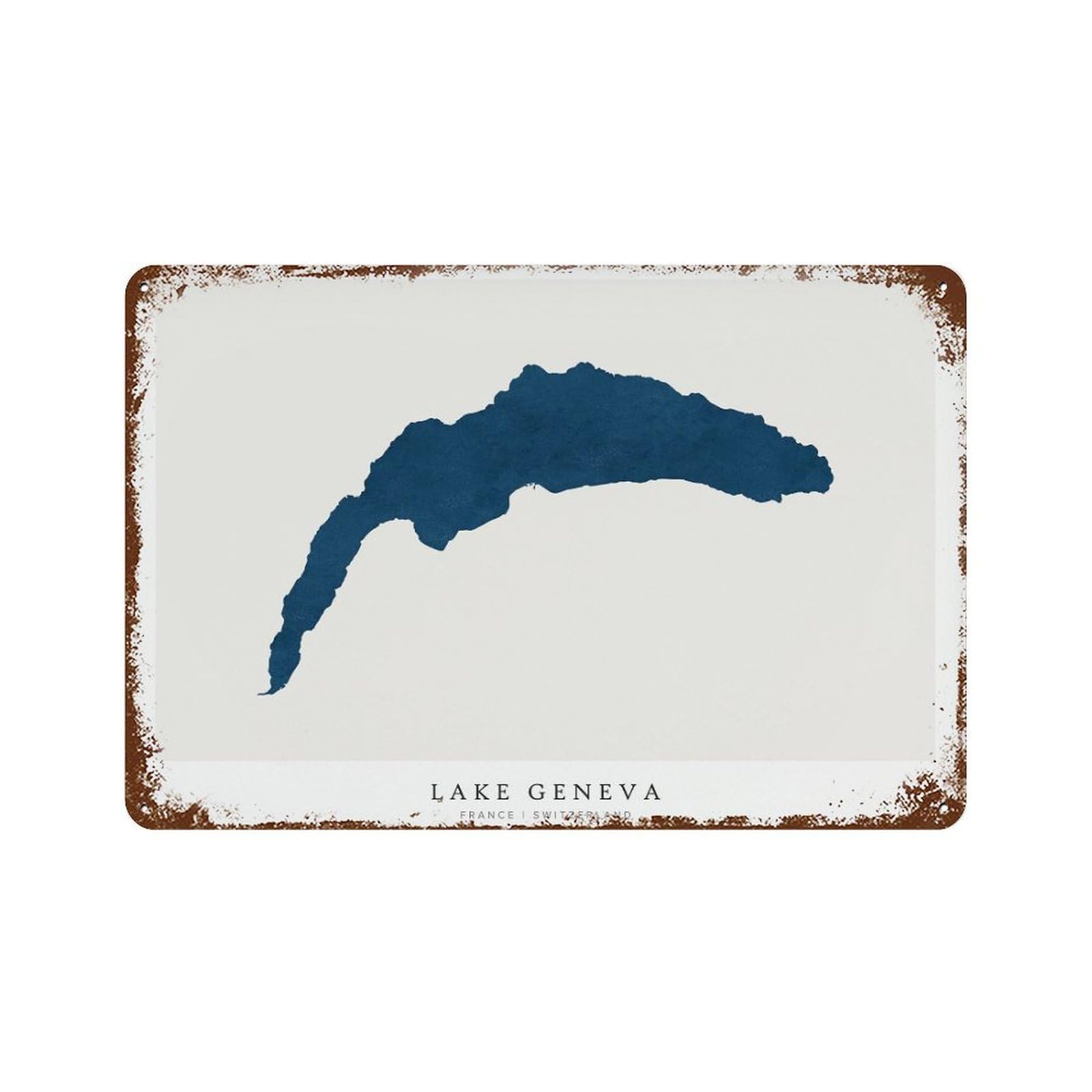 xiaoxiaoshen Lake Geneva Lac Leman Map Switzerland France (2) Wall Decor Art Metal Tin Poster Modern Home Decor Art Home Bar Shop Decorations Vintage Sign 20x30cm