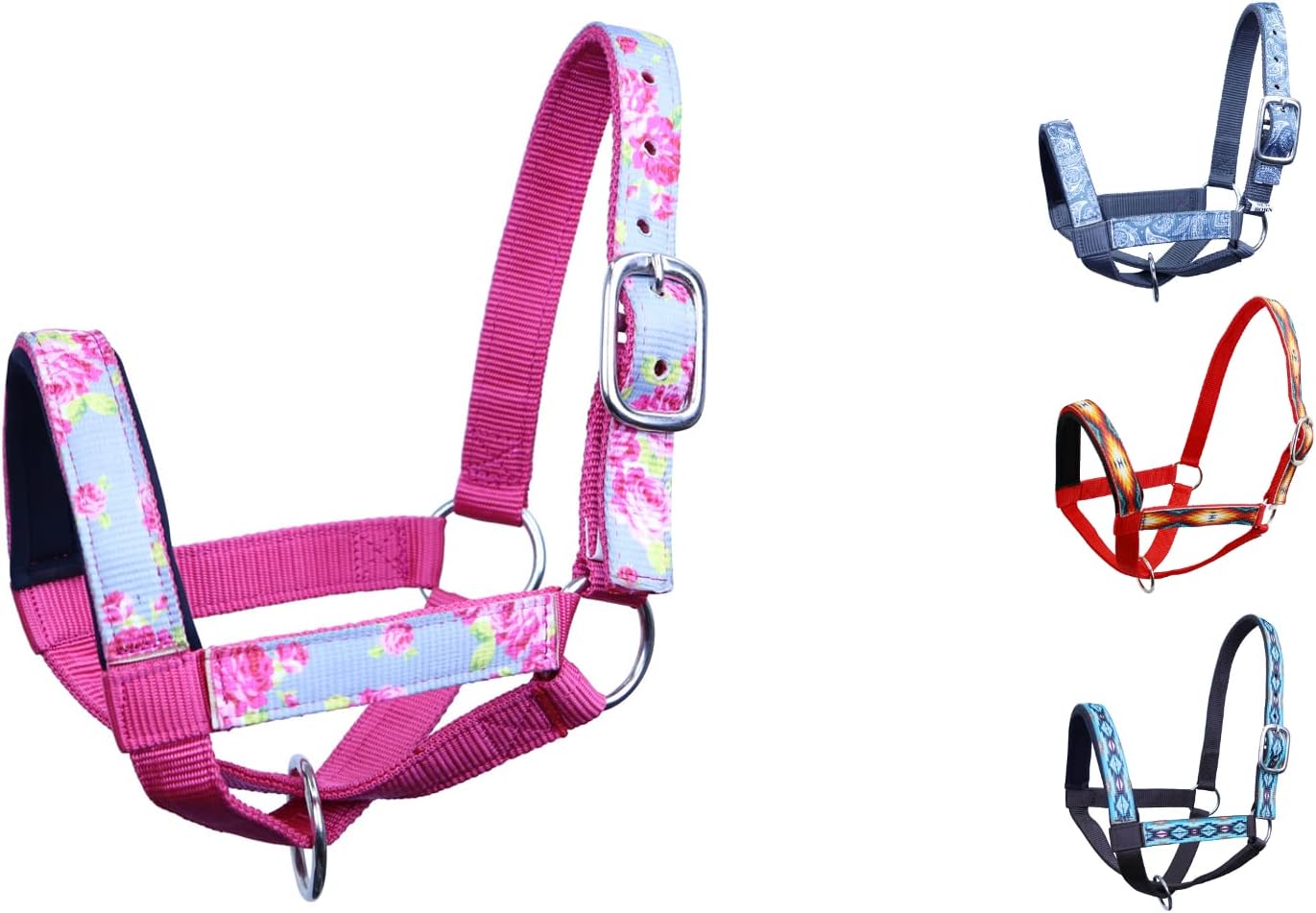 Nylon Overlay Sheep and Goat Halter with Padded Noseband – 6 Month Warranty