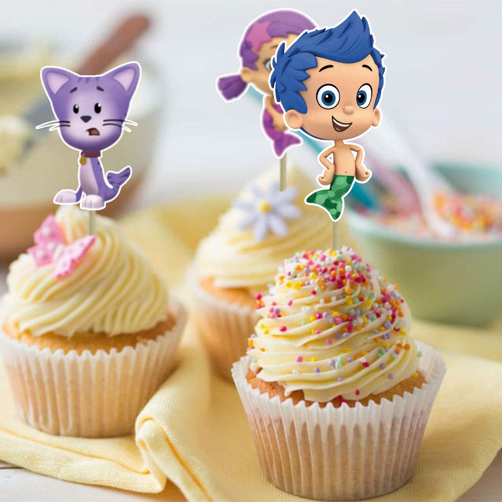 Guppies Happy Birthday Cake Topper Mini Cupcake Toppers Birthday Cake