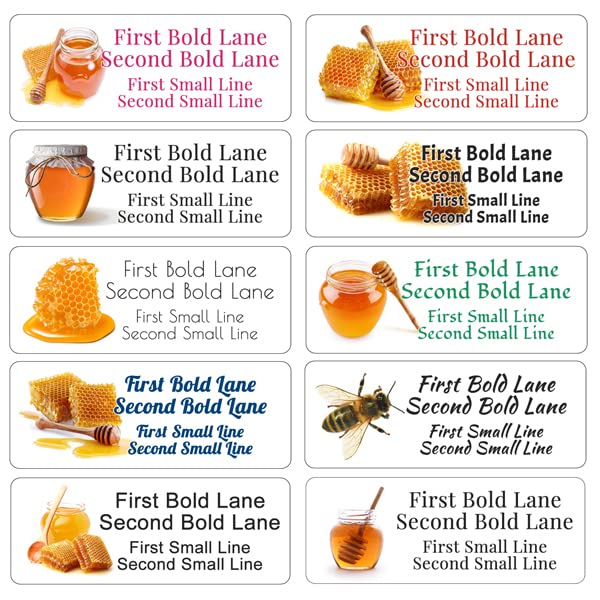 Honey Apiary - Etiquetas personalizadas con dirección de devolución, correo electrónico, envío de regalo, tarjeta de presentación, mensaje de