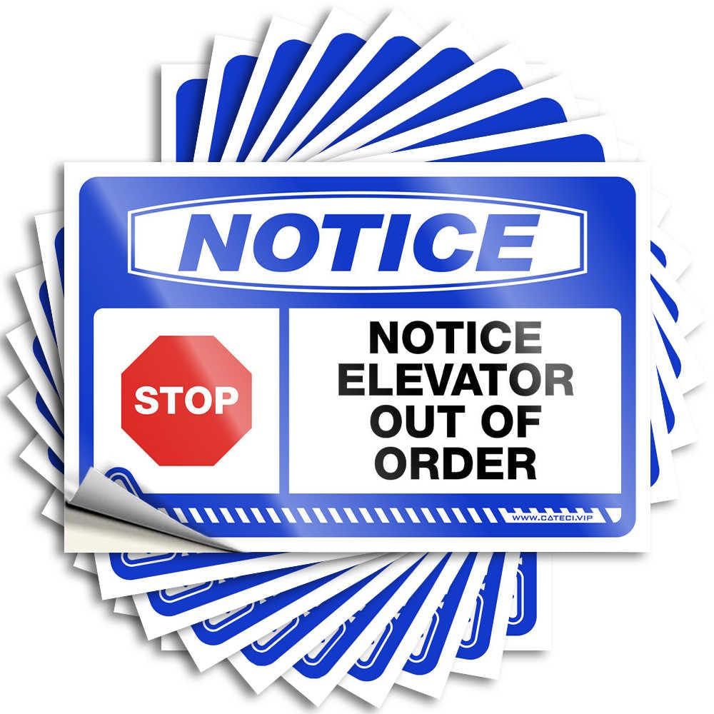 Sticker Notice Elevator Out of Order Bilingual Outdoor Bar Durable Vinyl/Planner for Adult Funny House Decor - New Driver Car(12X18CM-6Pcs)