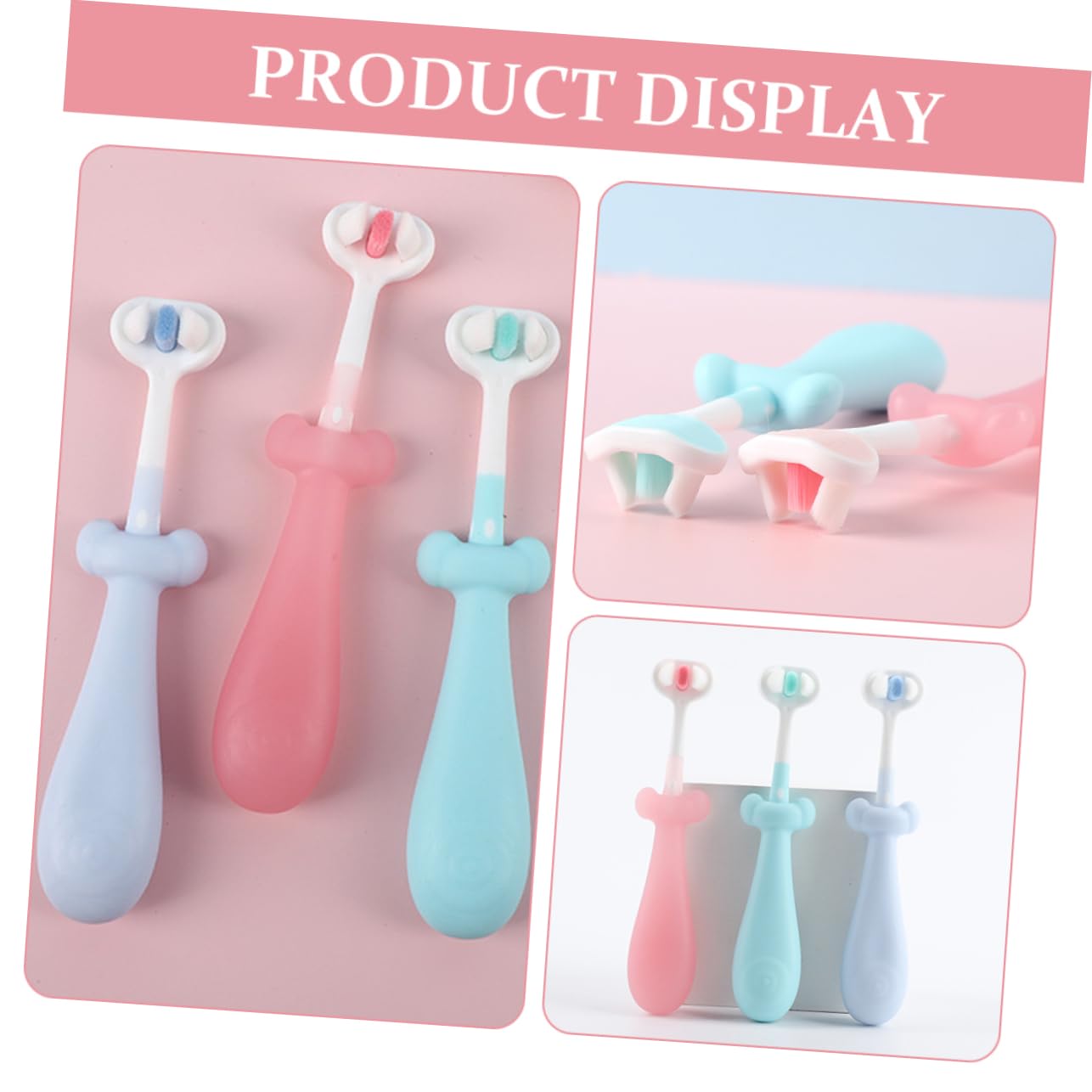 VICASKY 5 Ensembles Brosse À Dents Poigné Dérapant Et Poils Doux Brosse À Dents Manuelle Pour Garçon Fille Design Mignon Et Attrayant 3 Pièces * 5