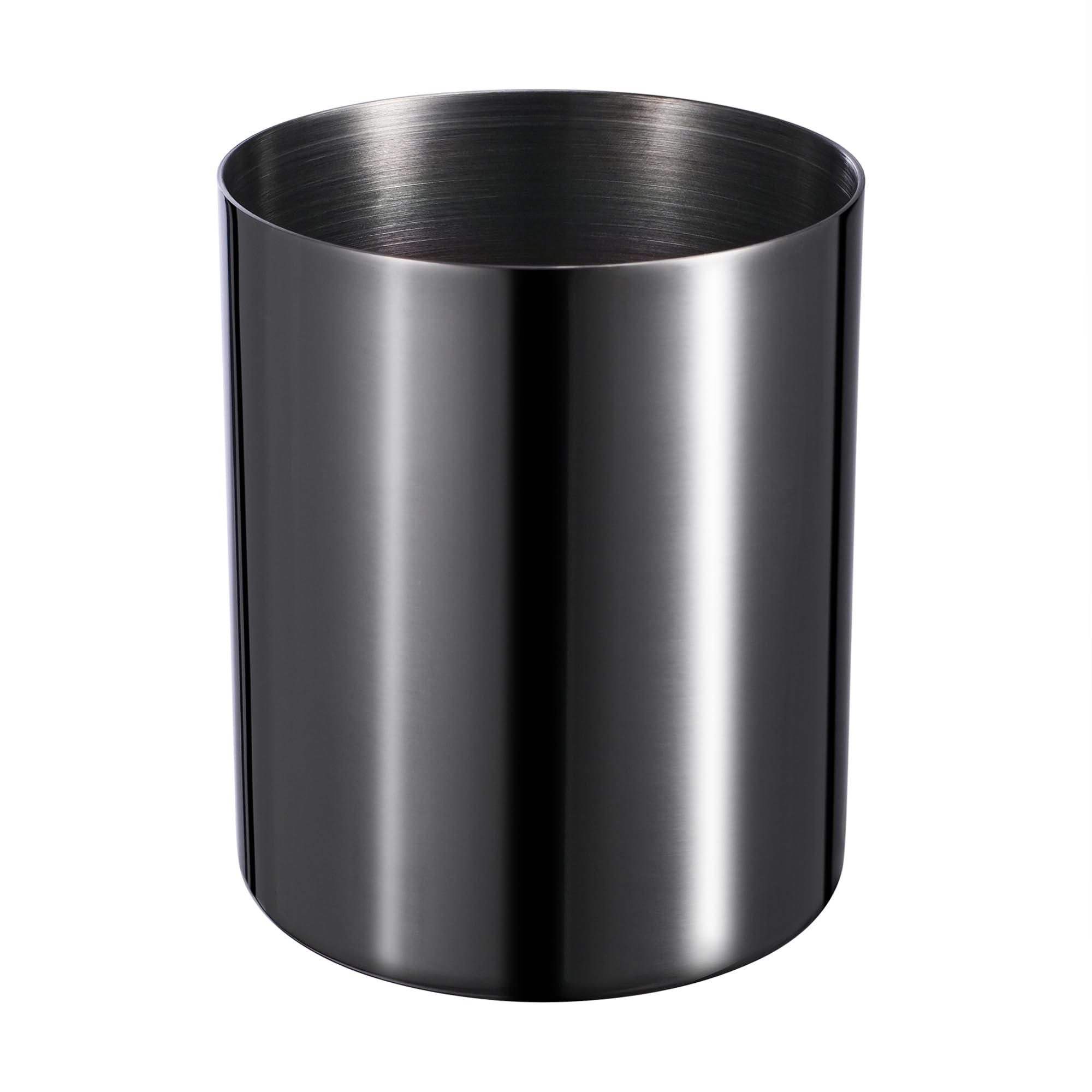 Bidponds Black Pen Holder for Desk, 304Stainless Steel Pencil Cup,Pen Pot,Makeup Brush Holder, Desktop Accessory Stationery Organizer