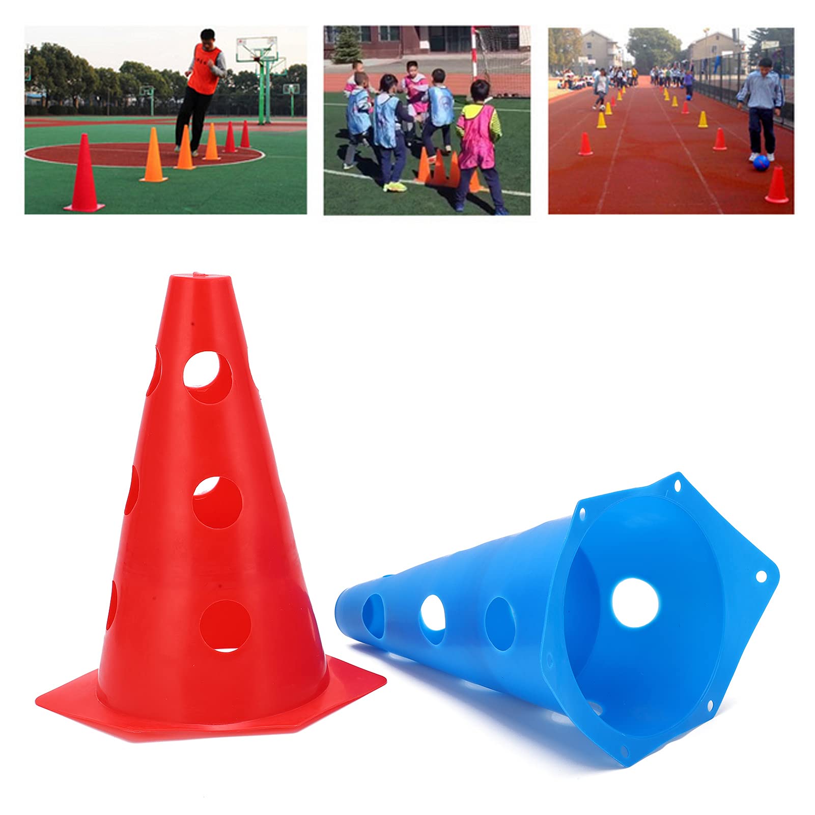 10 Stück Fußball-Hütchen – Robuste Markierungskegel Für Training, Rot, 8,5 Cm