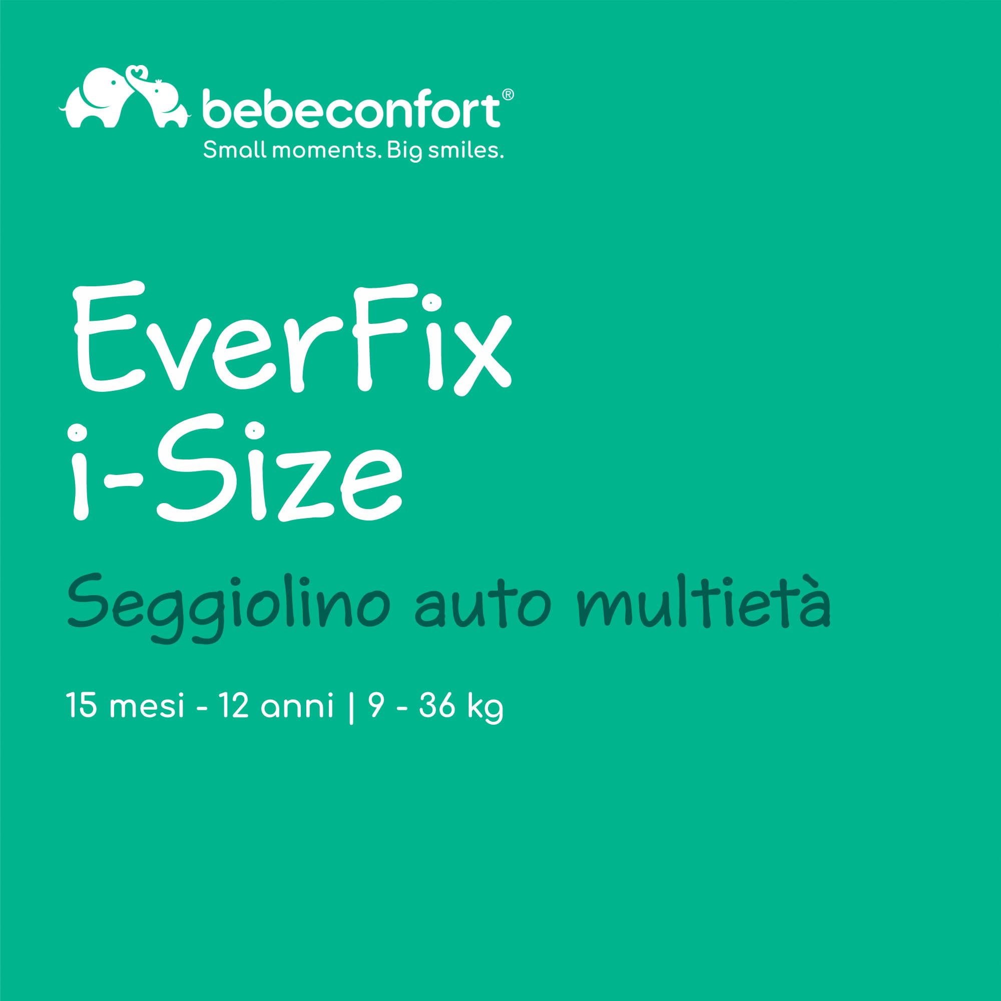 Bebeconfort Ever Fix i-Size Seggiolino Auto 15-36 kg Isofix Gruppo 123 per Bambini dai 15 Mesi ai 12 Anni, Reclinabile 4 posizioni, Protezioni laterali, Tinted Black