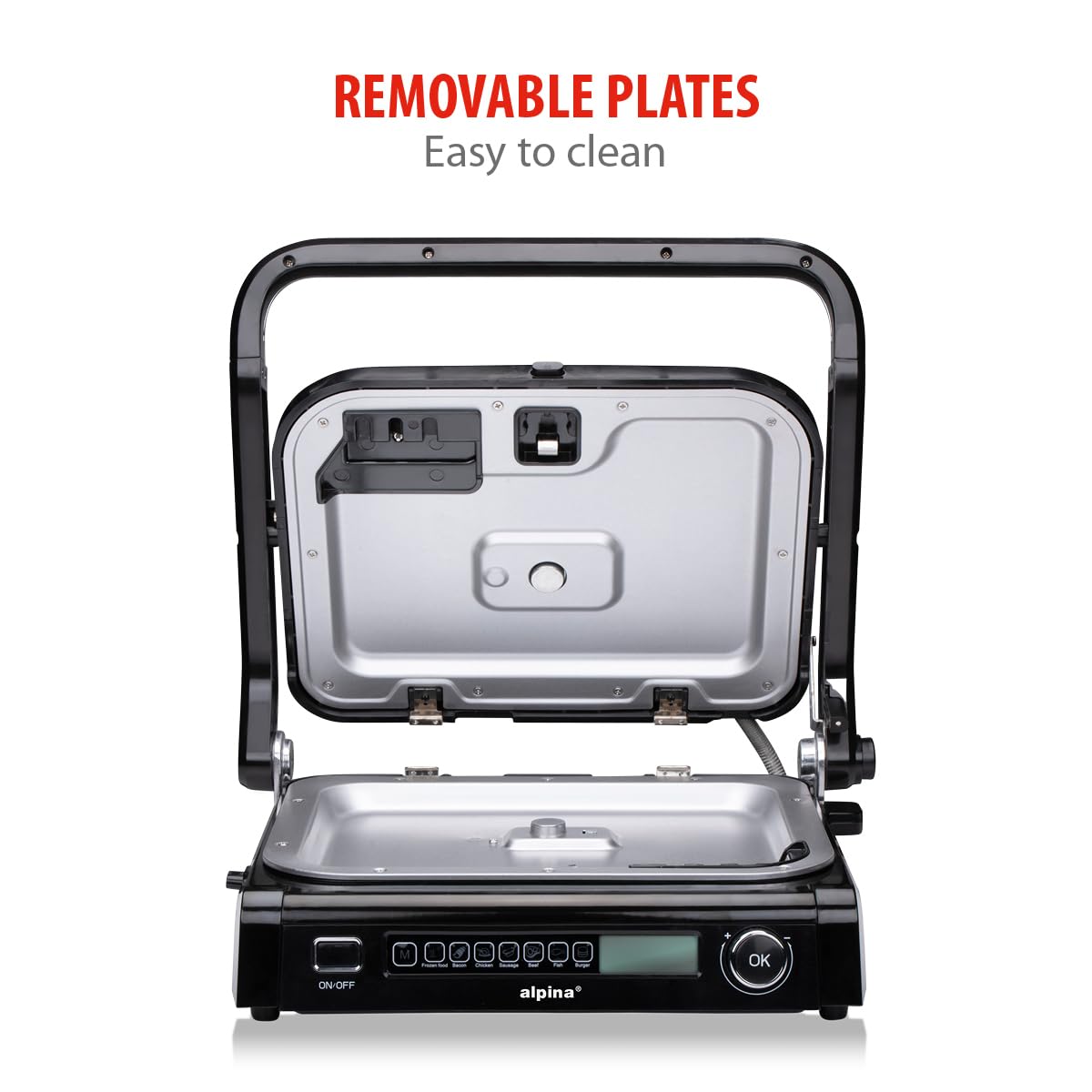 ALPINA Grill kontaktowy, 230 V, 2100 W, stal nierdzewna