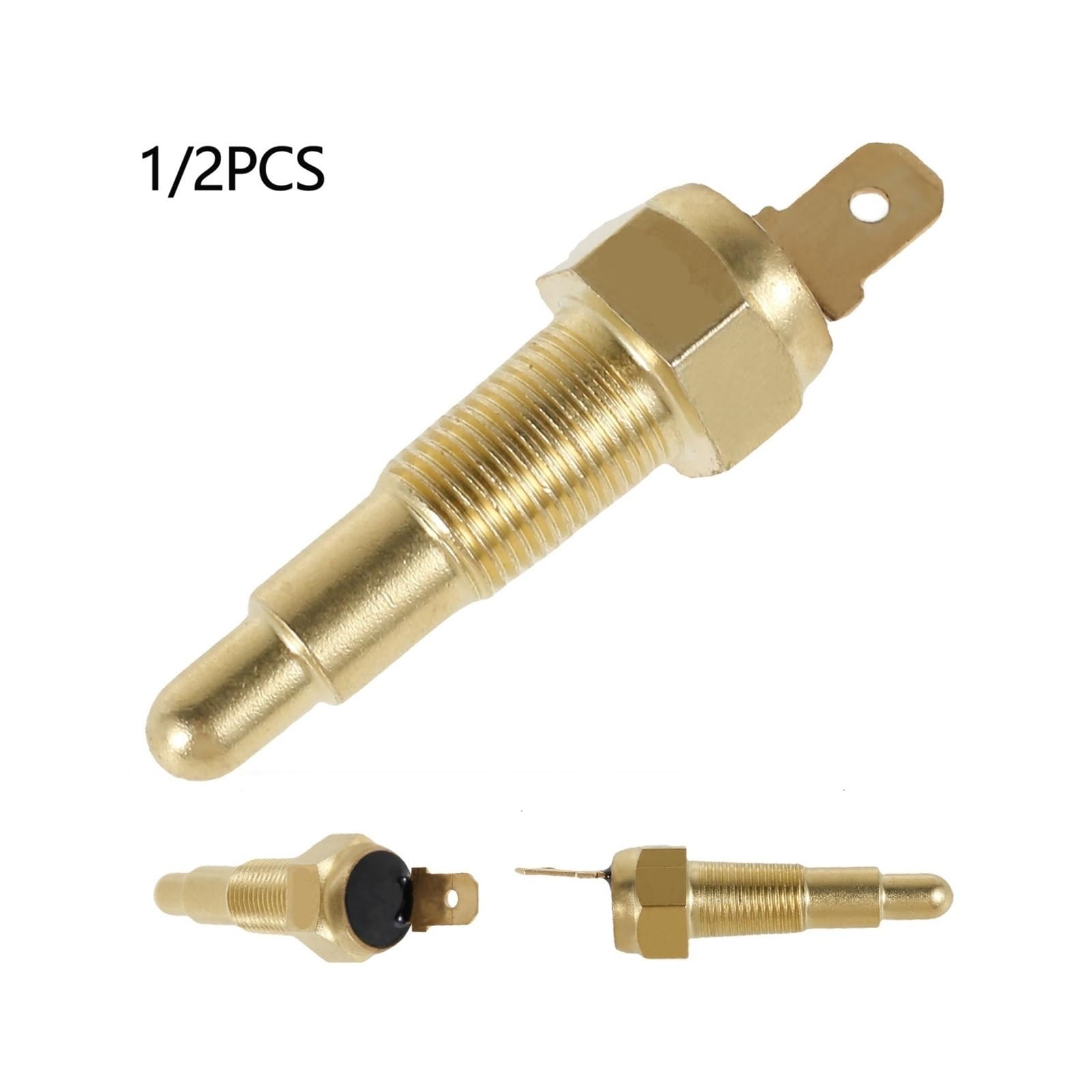 Sonda temperatury chłodnicy Pasuje do płynu chłodzącego olej wodny, wentylator chłodzący silnik termostat przełącznik czujnika temperatury 1/8 "NPT 1 szt(Gold 2PCS)