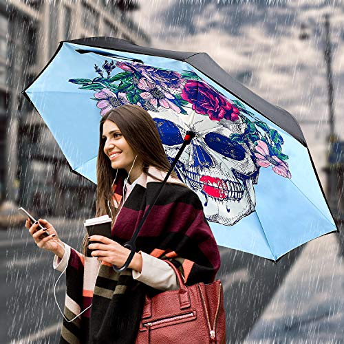 image for Owen Kyne Windproof Double Layer Folding Inverted Umbrella, Self Stand