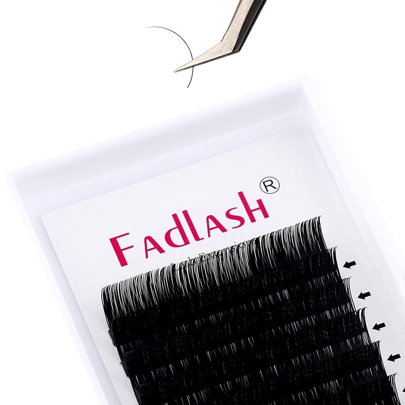 Extensões de Cílios Clássicas FADLASH C Curl 12 mm, 0,20 mm, Silk, Individuais