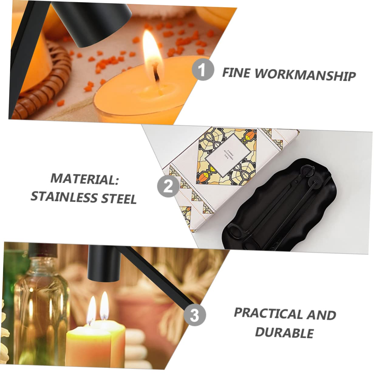 ORFOFE Stoppino Candele Spegni Stoppino Vassoio Accessori Candele Stoppini Kit