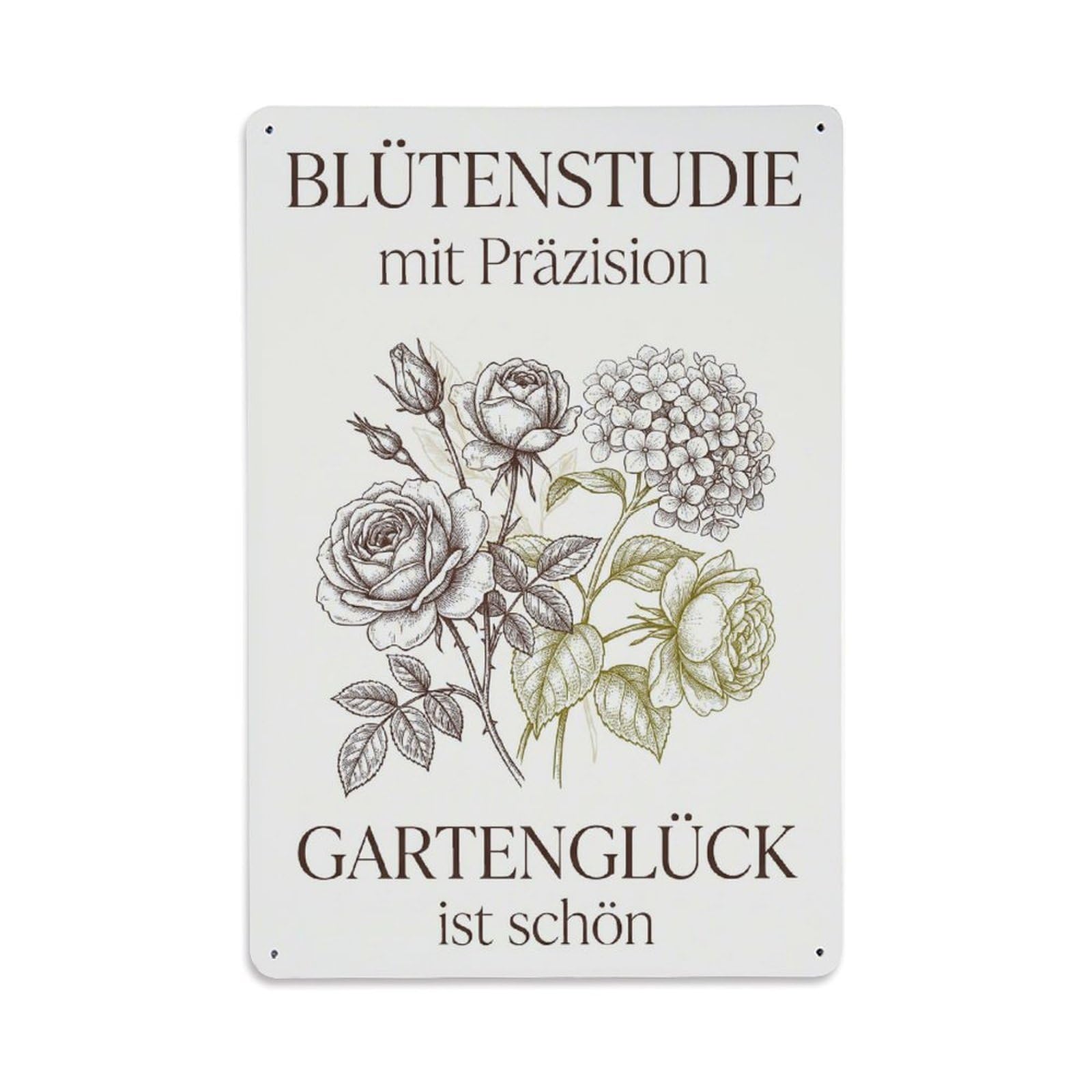 Botanical Bloom Study Beautiful Delicate Metal Tin Sign Plaque Wall Decor for Cafe, Club Bar, Office, Garden Metal Poster 8x12Inch