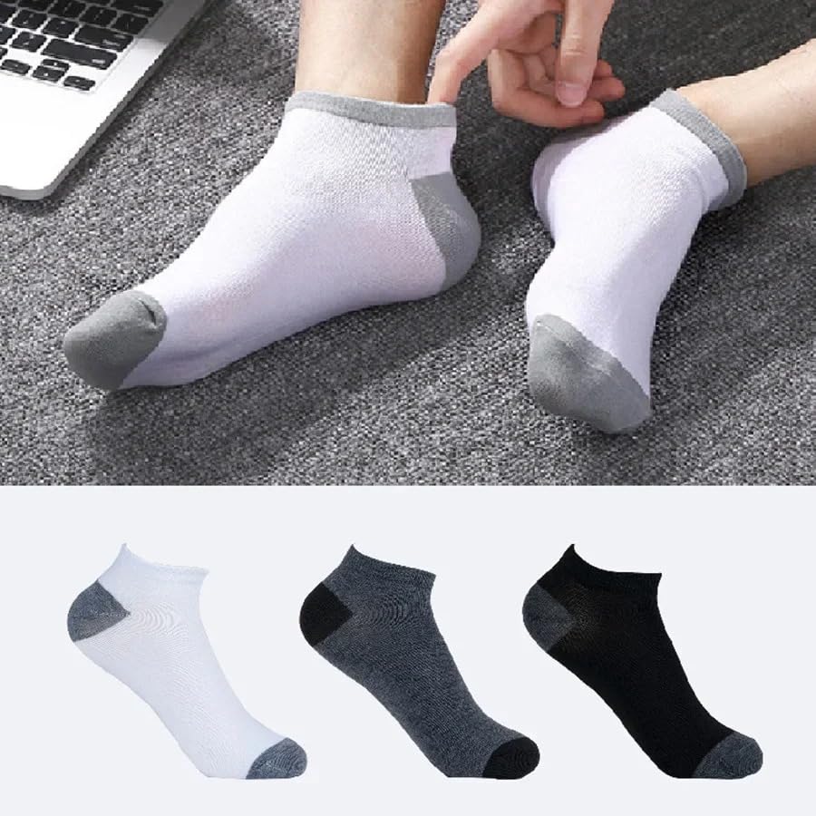 Men's/Women's 3-10 Pairs Cushion Extra Low-Cut Socks, Polyester Cushion Low Cut Ankle Sock, Running Socks for Summer3