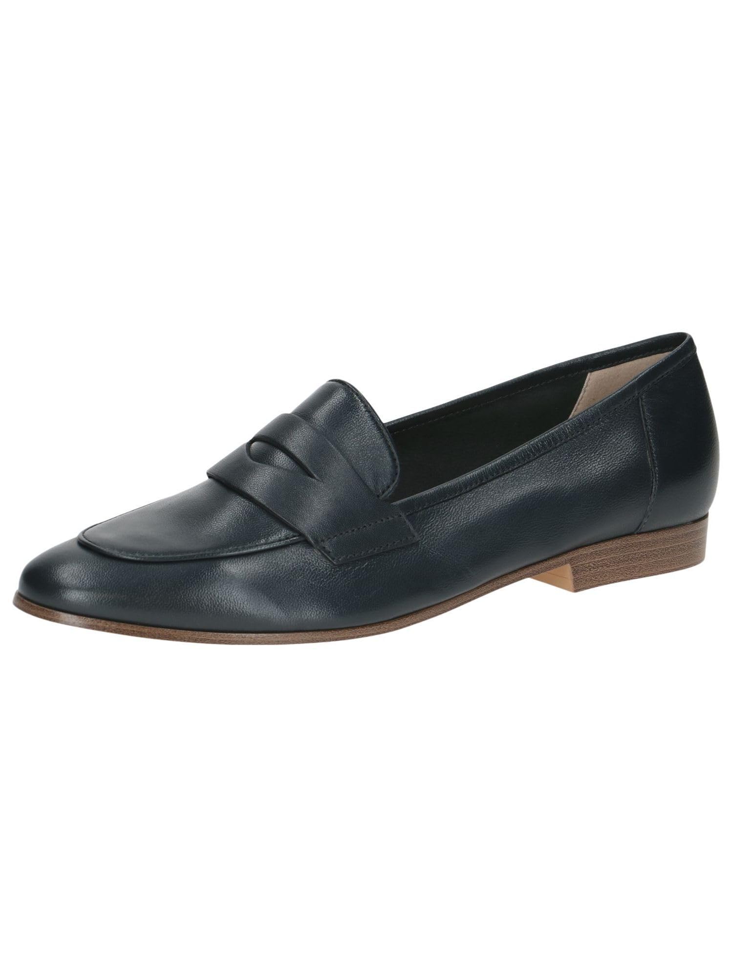 CAPRICE Women's leather loafers Elegant, Blue (Ocean Nappa), 5 UK