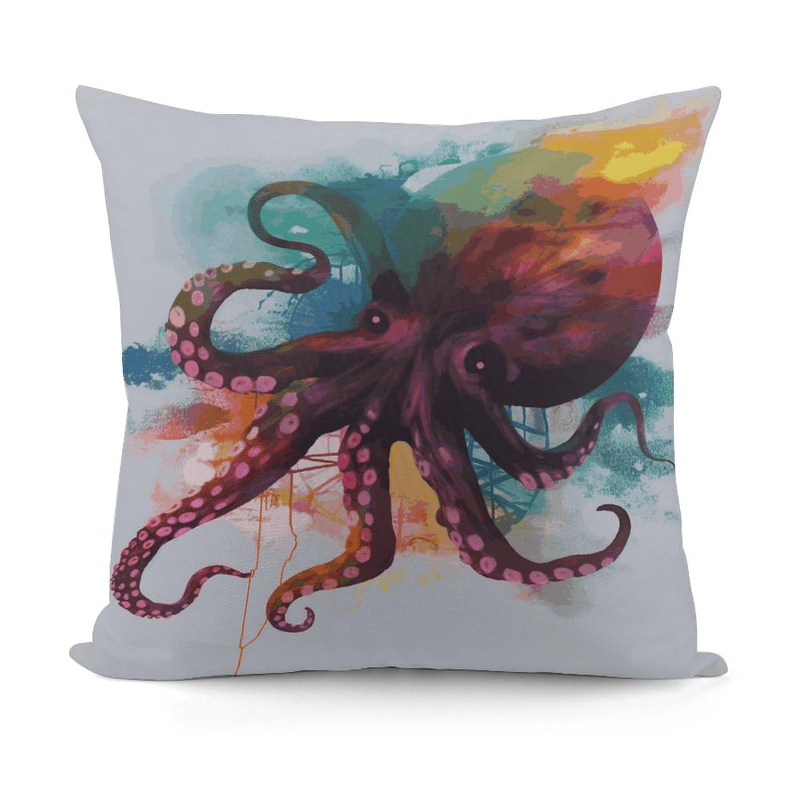 VstaDank Abstract Colorful Octopus Throw Pillow Covers 18x18 Inch Soft Couch Home Decor Cushion Cover Comfortable Plush Square Cushion Case Farmhouse Decorative Pillowcase for Living Couch