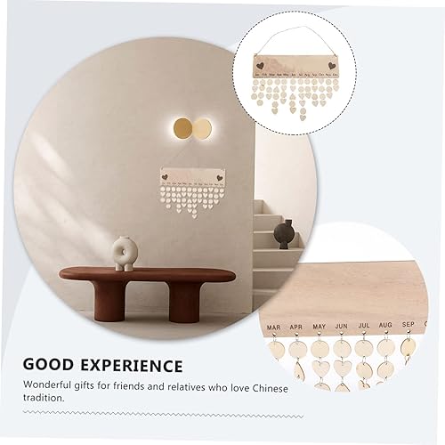 Miniatura 2 de 1 juego de calendario de bricolaje, recordatorio de cumpleaños, calendario de adviento calendario, bolsillos colgantes, calendario de pared,