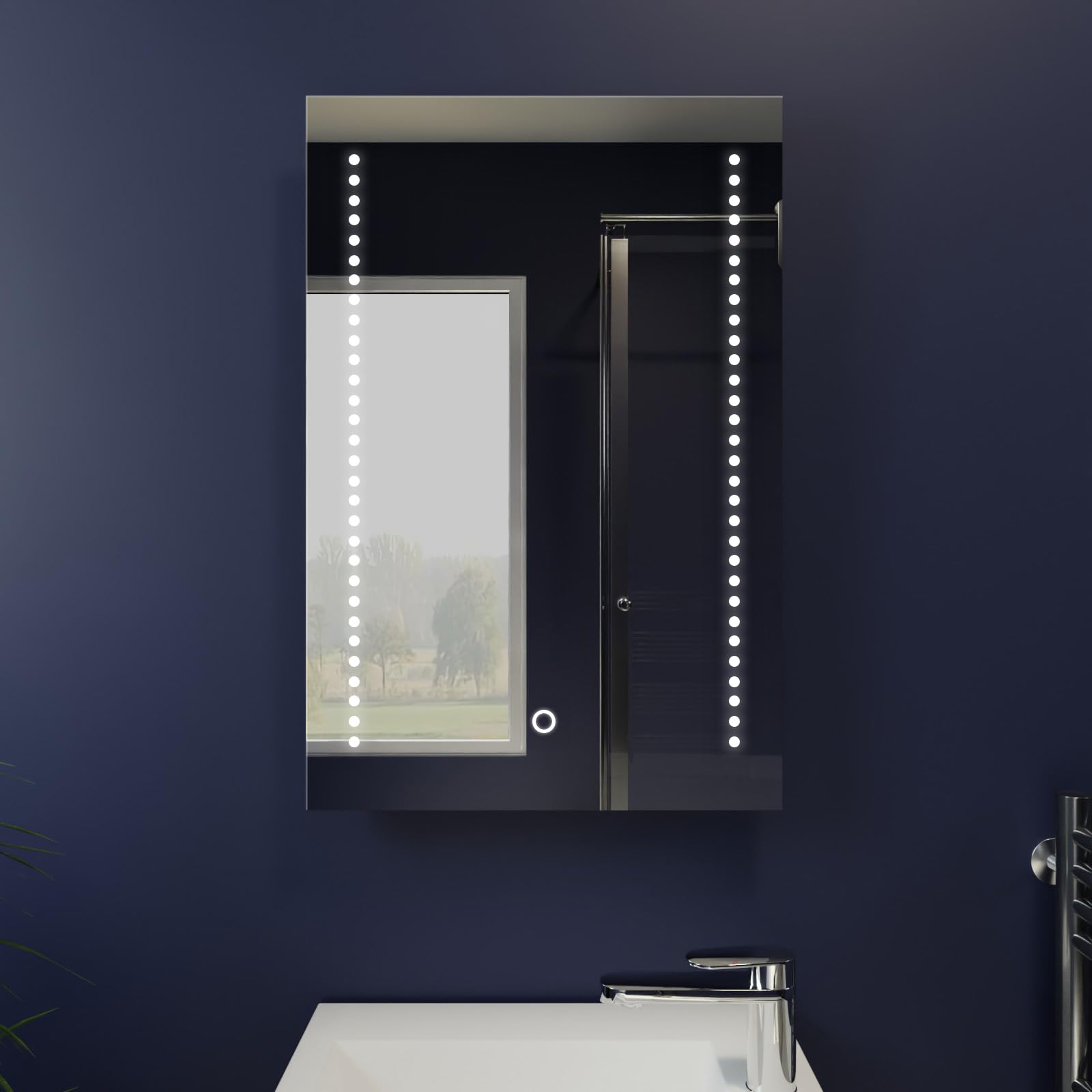 Harper & Harlow Orion Illuminated LED Bathroom Vanity Mirror, 400x600mm, IP44, Adjustable Light Colour, Memory Function, Touch Control, Dimmable, Anti-Fog Demister, Landscape or Portrait Mounting
