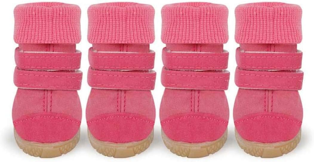 AMURAO Botas de Nieve para Perros de Invierno Tubo Alto Tejido de Gamuza Zapatos para Mascotas para Perros pequeños Gatos Cachorros Producto para Mascotas