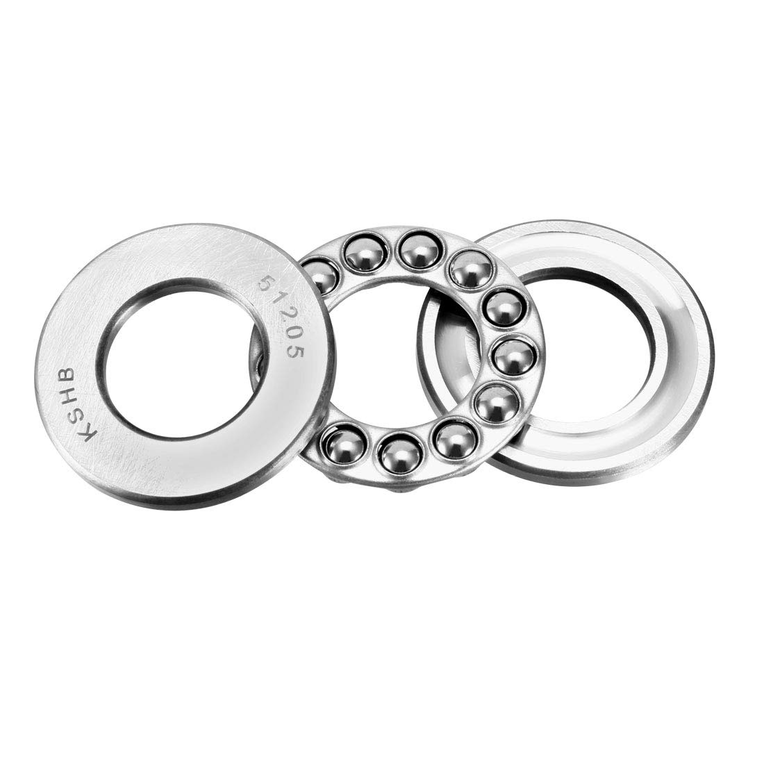 Roulement à billes de poussée 51205 haute précision ABEC3 en acier chromé durable