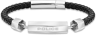 Police Brazalete Pulseira Hardware SS & Pele preta :: L PEAGB2119634 Marca
