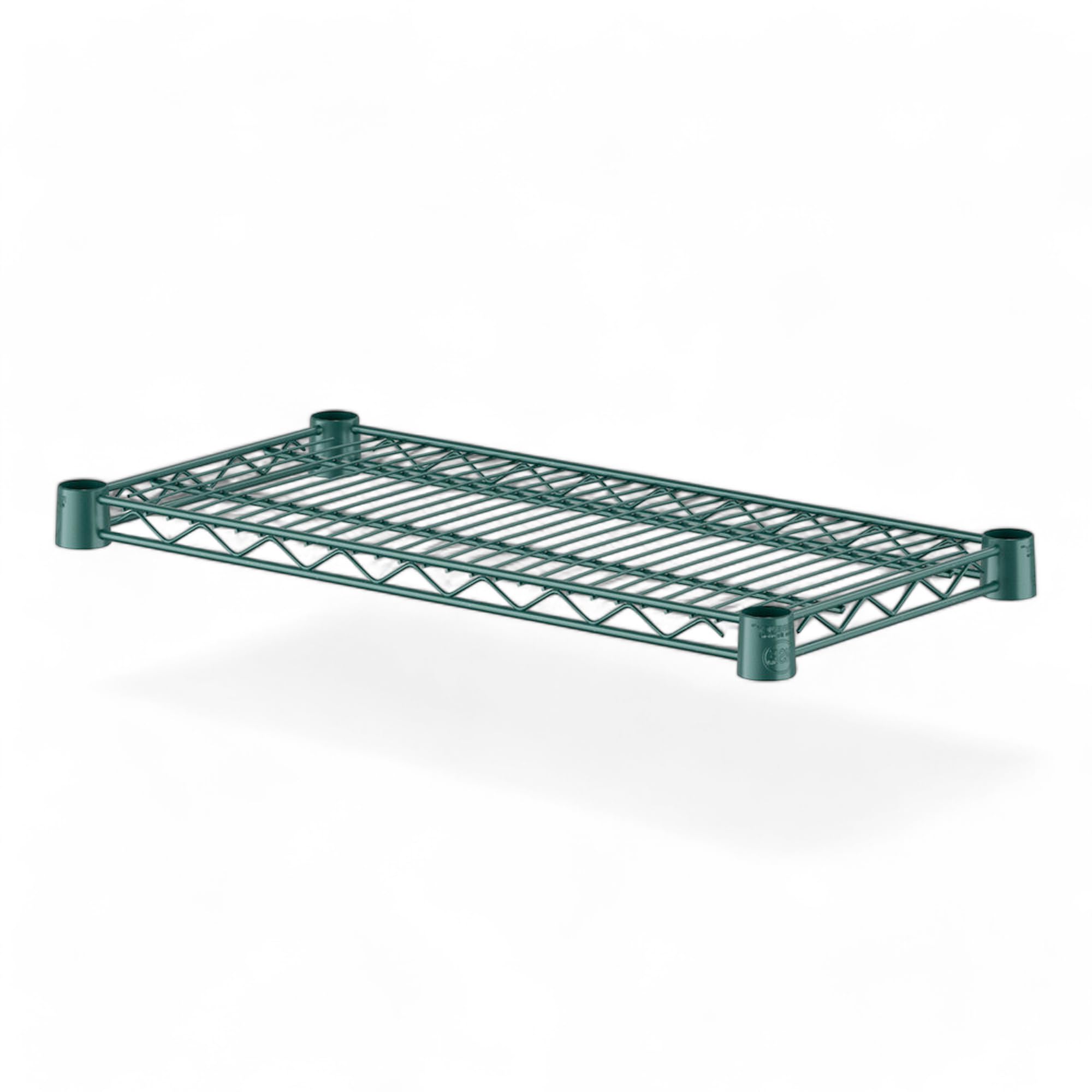 12" W x 24" L Green Wire Shelf. Heavy-Duty Adjustable Storage Rack, Commercial-Grade Shelving Unit for Kitchen, Garage, or Warehouse, Open Wire Design for Airflow, Durable and Versatile Organizer