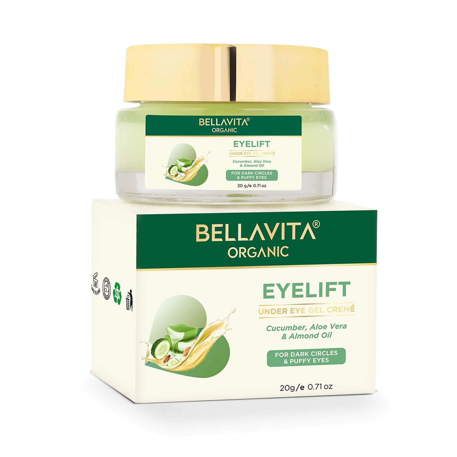 Generic Bella.Vita Organic EyeLift Hydrating Natural Under Eye Cream Gel for Dark Circles, Puffy Eyes, Wrinkles & Removal of Fine Lines for Women & Men, 20 gm