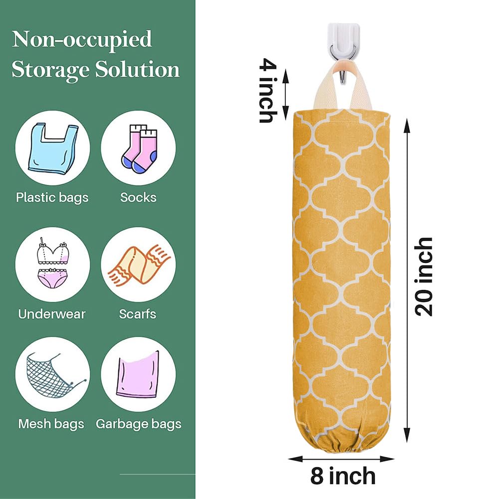 Soporte para bolsas de plástico, soporte lavable para bolsas de plástico, dispensador de almacenamiento de bolsas de plástico duradero con lazo para colgar, dispensador de bolsas de basura de
