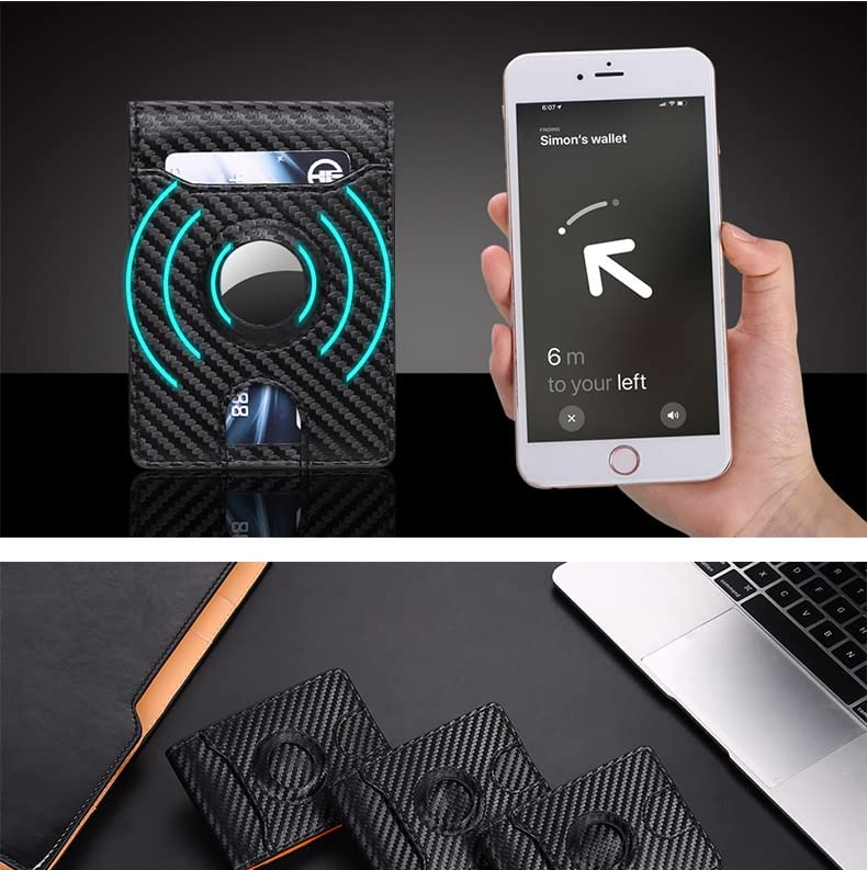 Men's Wallet Anti-lost and Anti-theft Card Holder Slim Card Holder Mini Wallet Carbon Fiber Minimalism Money Clip (3-pack,11 * 8cm)4