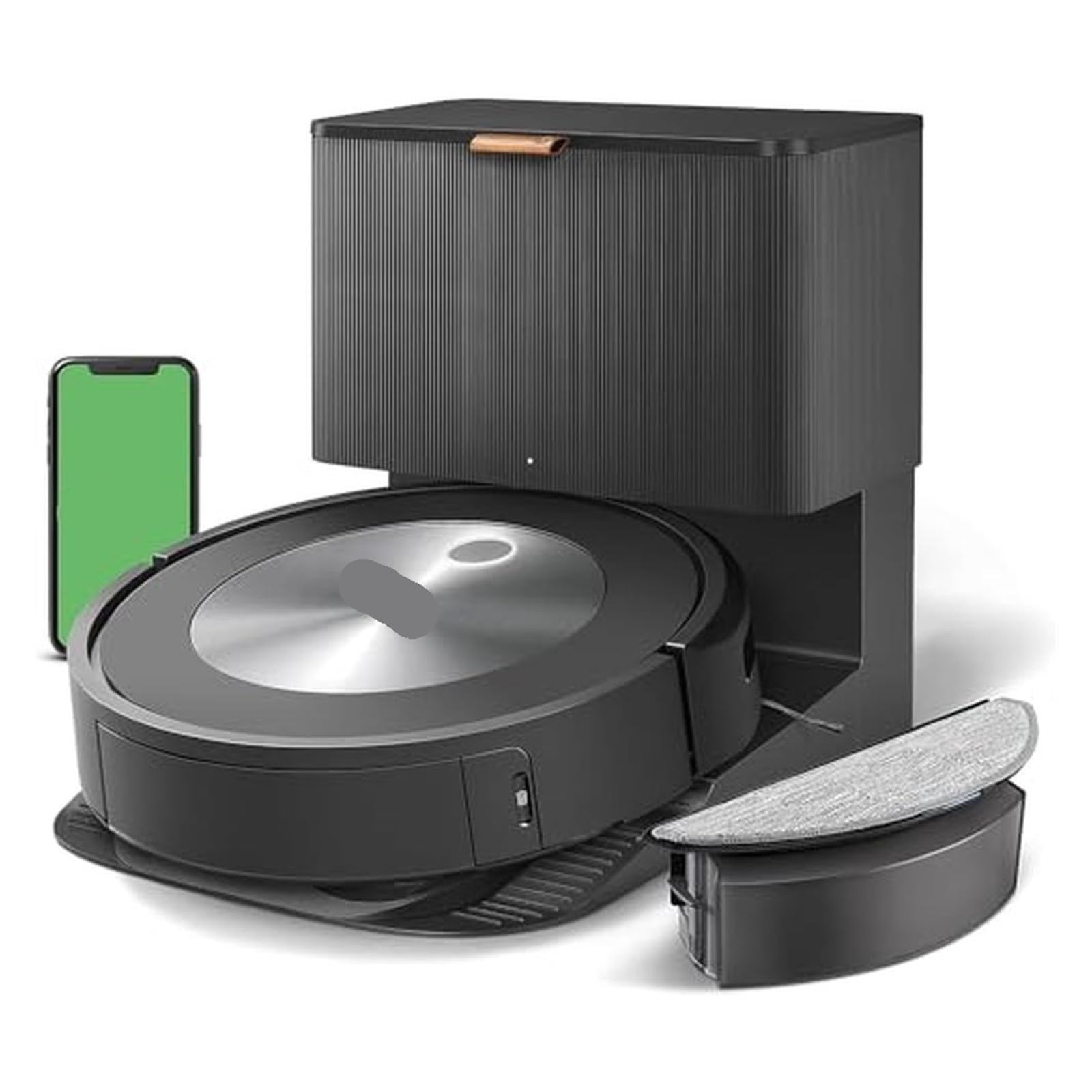 EWsdsfs Combo j5 Self-Emptying Robot Vacuum & Mop Smart Mapping Obstacle Avoidance Vacuuming Mopping 60 Days Self-Empty Graphite