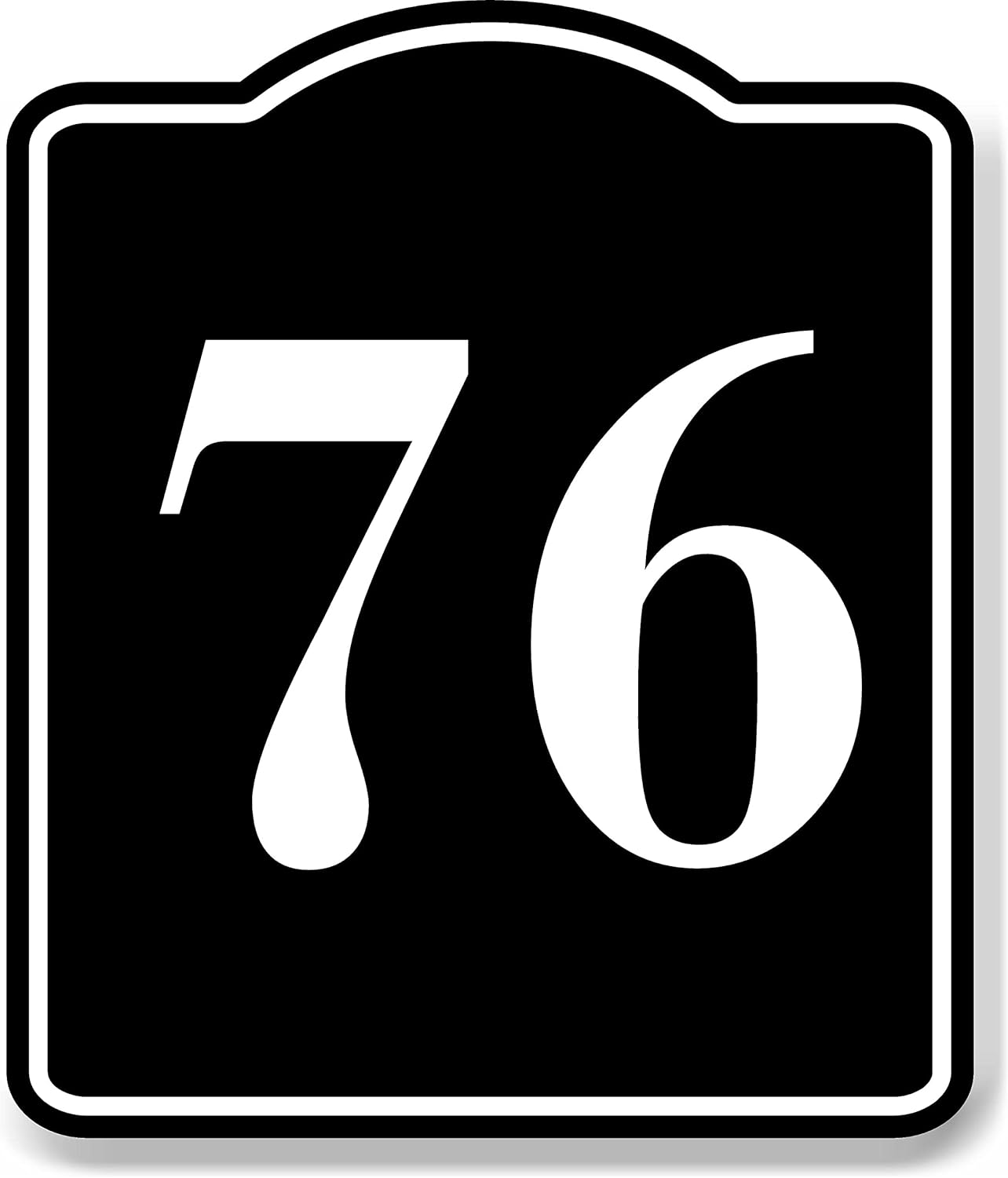 76 Bay Garage Door Plate Field Lane Gate Number BLACK Aluminum Composite Sign, 8.5x10