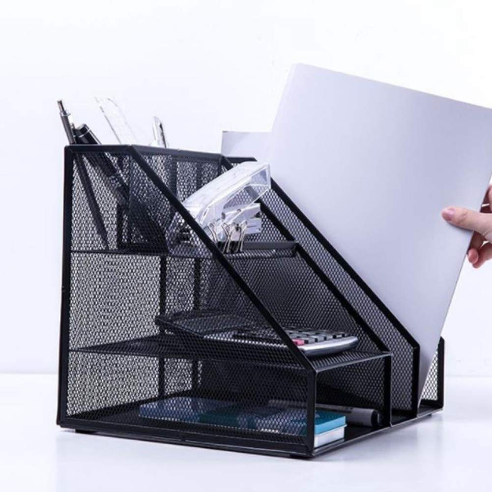 Portariviste per Fondi, portariviste per Ufficio, casa, Ufficio, Desktop, Organizer, in Rete Metallica Nera, Portadocumenti per Posta