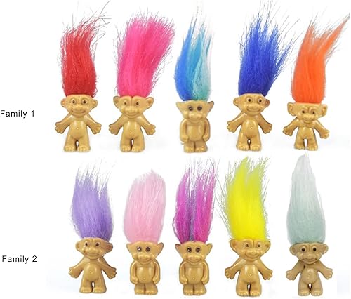 Lucky Mini Troll Dolls PVC Vintage Trolls Lucky Doll Mini Figuras de acción Cromático Adorable Little Guys Colección Escolar Artesanía Recuerdos de