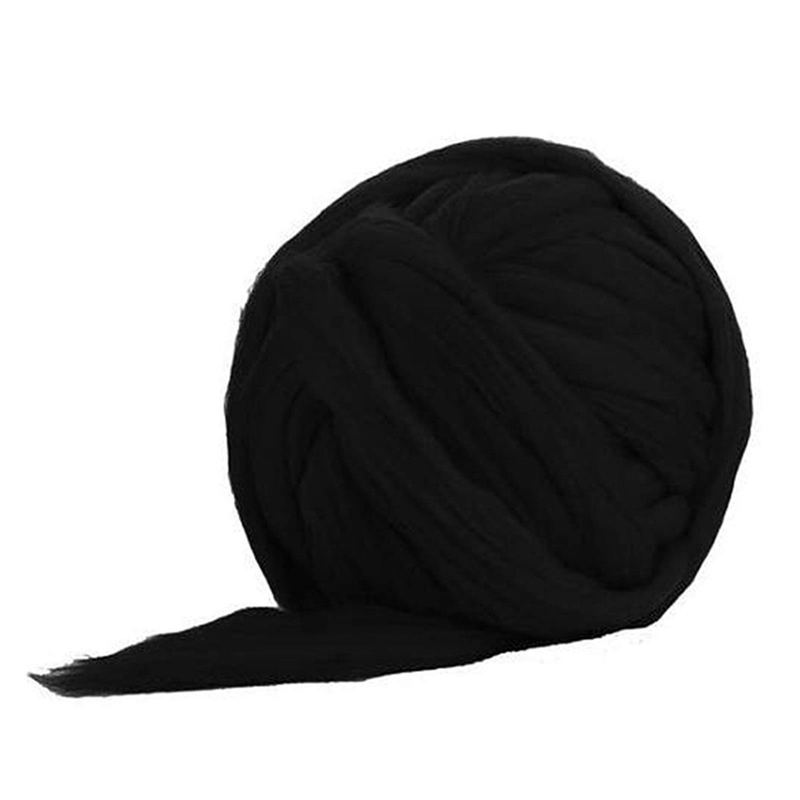 Lana de punto 1000 g/ovillo grueso hilo suave DIY brazo voluminoso manta de tejer tejida a mano sombrero de ganchillo bufanda hilos de tejer (Color: negro)